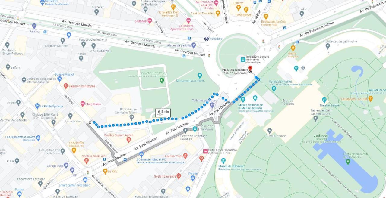 Апартаменты T2 Trocadero Tour Eiffel Париж Экстерьер фото